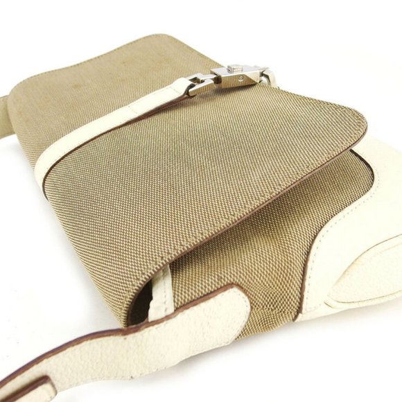 GUCCI shoulder bag Jackie bracket beige white canvas �~ leather Auth USED T17101 - Picture 5 of 9